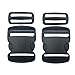 2 Set 2" Flat Heavy Duty Buckles Dual Adjustable Buckles and Tri-Glide Slides Quick Side Release Buckle for Luggage Straps Pet Collar Backpack Repairing (Black)