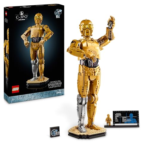 LEGO Star Wars 75398 C-3PO Figura de Droide - Regalo para Padres Fans - Maqueta de Colección para Adultos - Minifigura de Personaje - Decoración del Hogar y Oficina