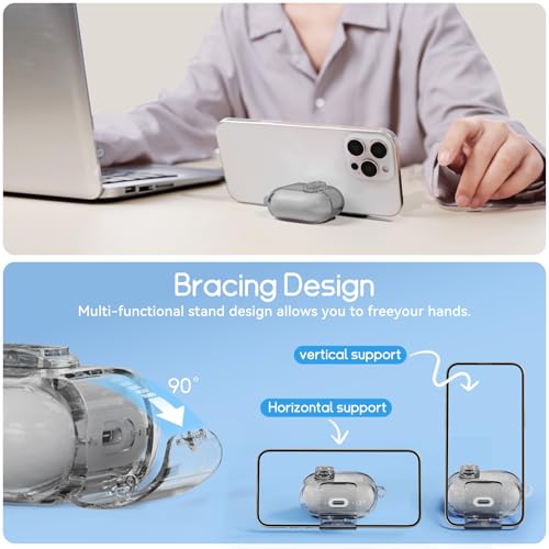Image of for AirPods Pro 2nd 1st Case with Safety Lock,Clear Black | Clear Case with Phone Stand & Cleaner Kit,Cute Floral Chain for Women Girls,Soft TPU Protective Cover,Shockproof