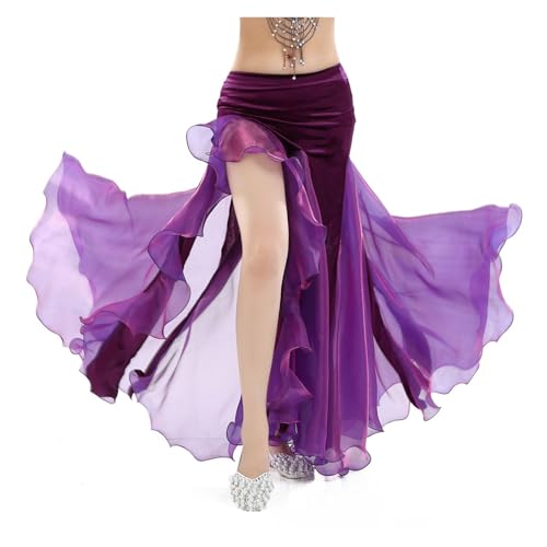 Jupe de danse orientale multicolore fluide et extensible en taille unique - 3
