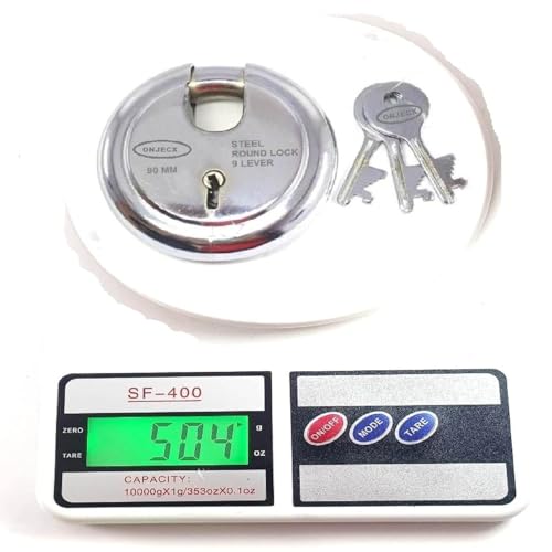 Image of KSBX Steel Primium Range 9 Levers 90 mm Heavy Duty Padlock, Sutter Lock, Round Lock Long Life Durable with 3 Keys for Main Gate, Office Door, Shop Shutter, Pack of 2 pcs (RPL902)