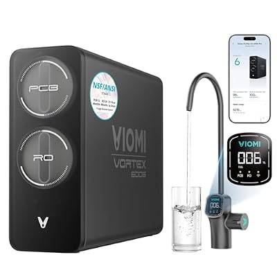 VIOMI V6 Pro Reverse Osmosis System, 600 GPD Tankless RO Water Filter System, Under Sink RO, 9-Stage Filtration, 3:1 Pure-to-Drain, Reduce TDS, NSF/ANSI 42, 53, 58, and 372 Certified, Smart LED Faucet