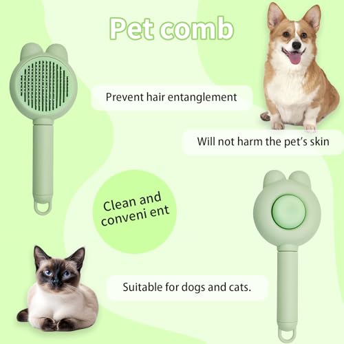 Image of Zoocozy Cat Brush for Shedding, Dog Deshedding Brush, Pet Hair Removal Tool for Puppy Pitten(Green)