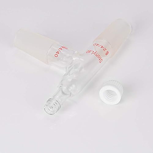 Miniatura 5 de StonyLab Adaptador de termómetro de destilación de 3 vías con juntas 2440 y tapón de rosca para aparatos de destilación