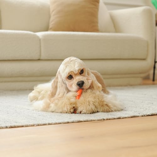 Image of Green Sheep Natural Rubber Bone Chew Toy for Small to Medium Dogs, Puppy Teething Toy, Tough Dog Chew Toys to Keep Them Busy, Orange