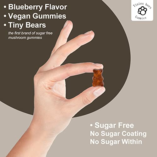 Tinies Bers Cordyceps Gummies For Adults Men, Sugar Free Cordyceps Mushroom Gummies, Support Energy, Performance, Brain Cognitive, Immune, Gluten Free, Non-Gmo, Vegan, Pectin, 120 #TOP2