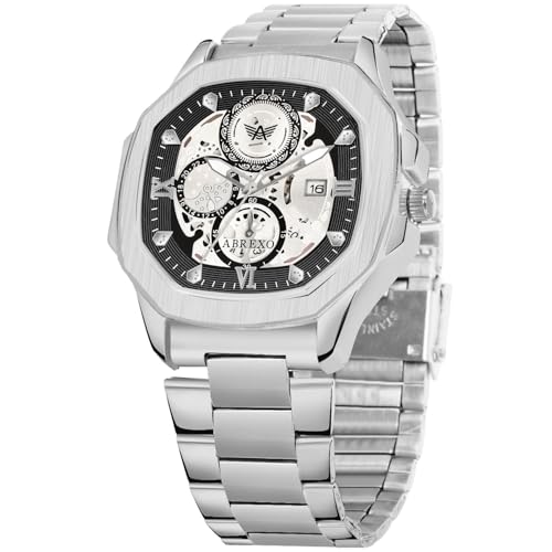 Image of Godfather Square Chrono Look New Golden Date Working Stainless Steel Strap Boys Analog Watches