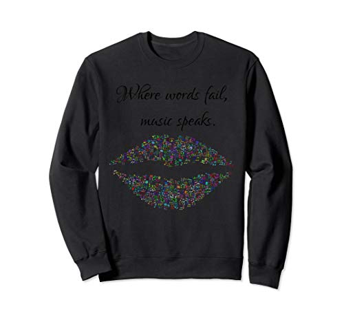 Where Words Fail Music Speaks Custom Printed Lips T-Shirt Sweatshirt