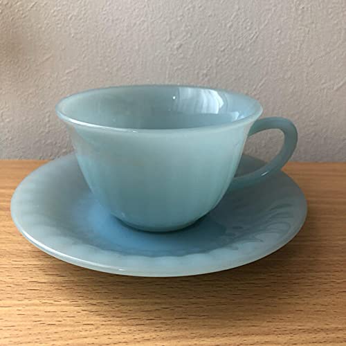 ウランガラス ブルー カップ＆ソーサー 170ml アンティークガラス ウランガラス ブルー カップ＆ソーサー 170ml アンティークガラス