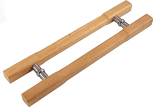 Poignée de porte push-pull double latérale grand format en bois - 2