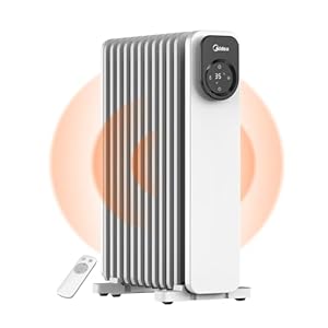 Midea Oil Filled Radiator, 11 Fins Electric Oil Heater with Remote Control & LED Touch Screen – Efficient Heating, Overheat & Tip-Over Protection, 24h Timer, Quiet, Digital Thermostat, 2300W