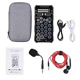 Sk9 Small Handheld Sound Card Set, Voice Changer, Handmikrofon Voice Changer mit Sound Multifunktionale Effektmaschine mit 6 Verschiedenen Sounds, tragbares Stimmenverzerrergerät für Telefon,Laptop