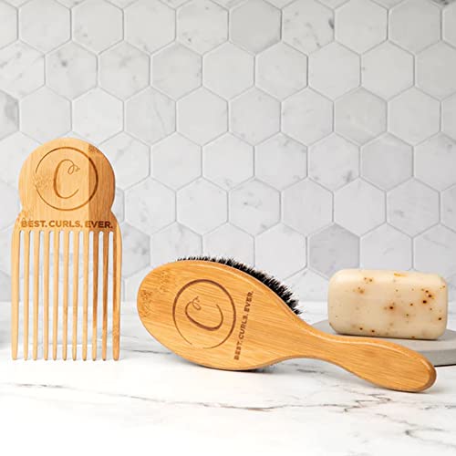 Controlled Chaos As Seen On Shark Tank Detangling Comb Hair Pick – Anti Static Bamboo Hair Pick For Thick Curly Hair, Long Tooth Detangler Wooden Comb For Men, Women & Kids #TOP6