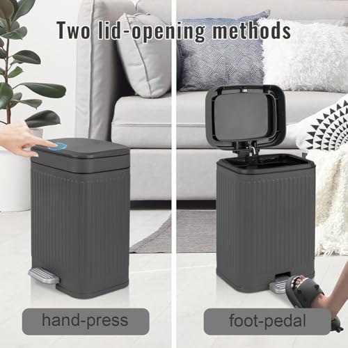 Cubo de basura pequeño para baño con pedal y tapa de 8 litros 3