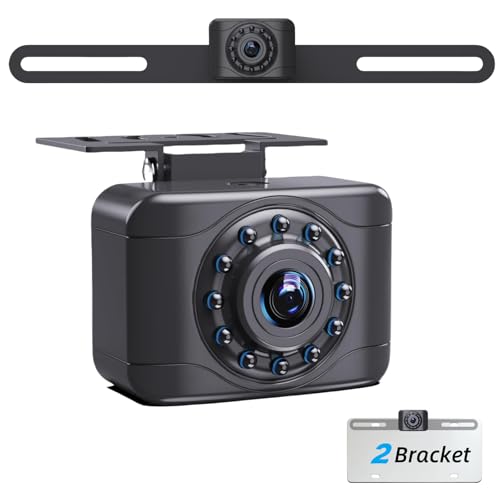 Epronic X1P HD Backup Camera License Plate Rear View Camera for Car, IP69 Waterproof Cámaras de Reversa para Autos with Clear Night Vision, Wide View Angle Universal Camera for Truck SUV RV Pickup