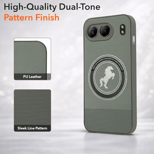 Image of Jkobi PU Leather Finish Back Cover Case for Oneplus Nord 4 (Professional Minimalist Texture | MagSafe Compatile | Camera Protection | Sleek Sober Formal)