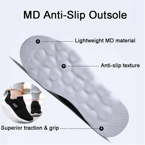 Image of LEADER SHOW Men's Casual Comfort Walking Shoes Ultralight Flats Non-Slip Hook & Loop Fashion Sneakers