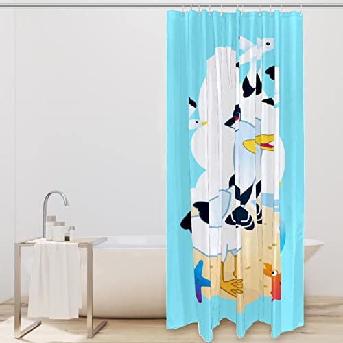 Rideau de douche imperméable mouette coloré 183x183 cm pour baignoire - 3