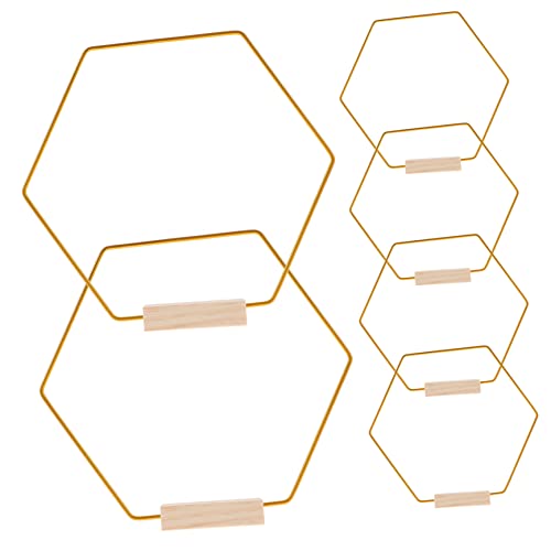 Holibanna Juego De 6 Aro Floral de Metal Decoración DIY de Hexagonales para Centros de Mesa y Manualidades Decorativas