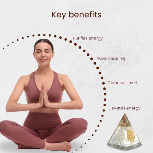 Image of Orgone Selenite Pyramid with Flower of Life - Handmade Orgonite Energy Generator for Meditation, Reiki Healing & Positive Energy