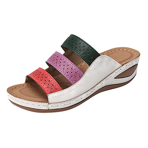 MJGkhiy Sandalias Zapatos de Verano Mujer 2024 Alpargatas Mujer Verano Casual Elegantes Platform Sandalia Transpirable Con Punta Abierta Sandalias Slingback Wedge Sandalias Mujer Ceremonia Cómodas,