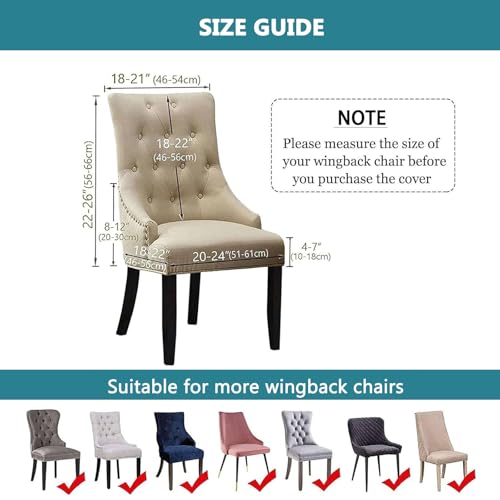 Funda elástica para sillón orejero protector de sofá relax orejero café 6