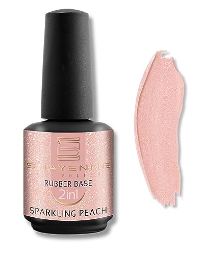 Shayenne - Esmalte de uñas 2 en 1 de base de goma, 15 ml, gel de uñas Soak Off UV/LED, base y color, base de goma para uñas, laca de gel, gel de uñas, barniz de larga duración, fabricado en Alemania