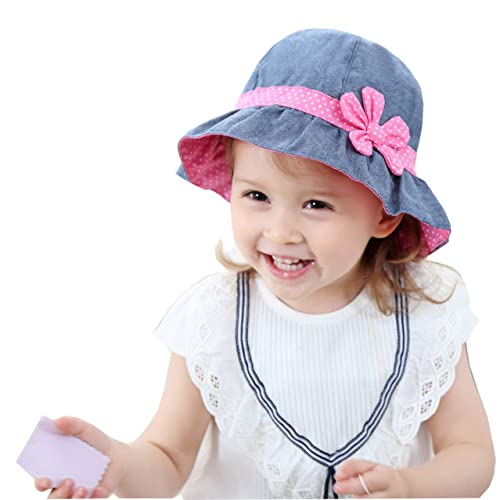 WOIRROIP Sommermütze Mädchen, Sonnenhut Baby Faltbarer Fischerhut Baby MäDchen 100% Baumwolle Sonnenhut Baby Uv Schutz 50 Sommermütze Mädchen Kleinkind für 0-5 Jahre Cover
