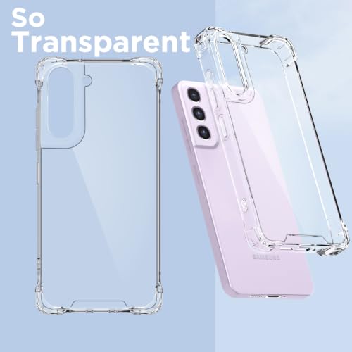 Image of Outlouders Back Cover for Samsung Galaxy S21 FE 5G Clear Transparent PC + TPU Bumper Case with Raised Edges for Shockproof Protection (Transparent)