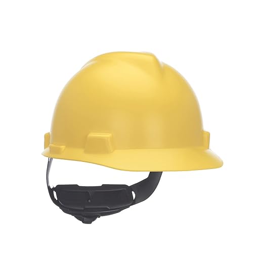 Vista 25 de MSA 10203092 V-Gard - Casco de seguridad estilo gorra, con suspensión de trinquete Fas-Trac III, carcasa de polietileno, protección contra impactos