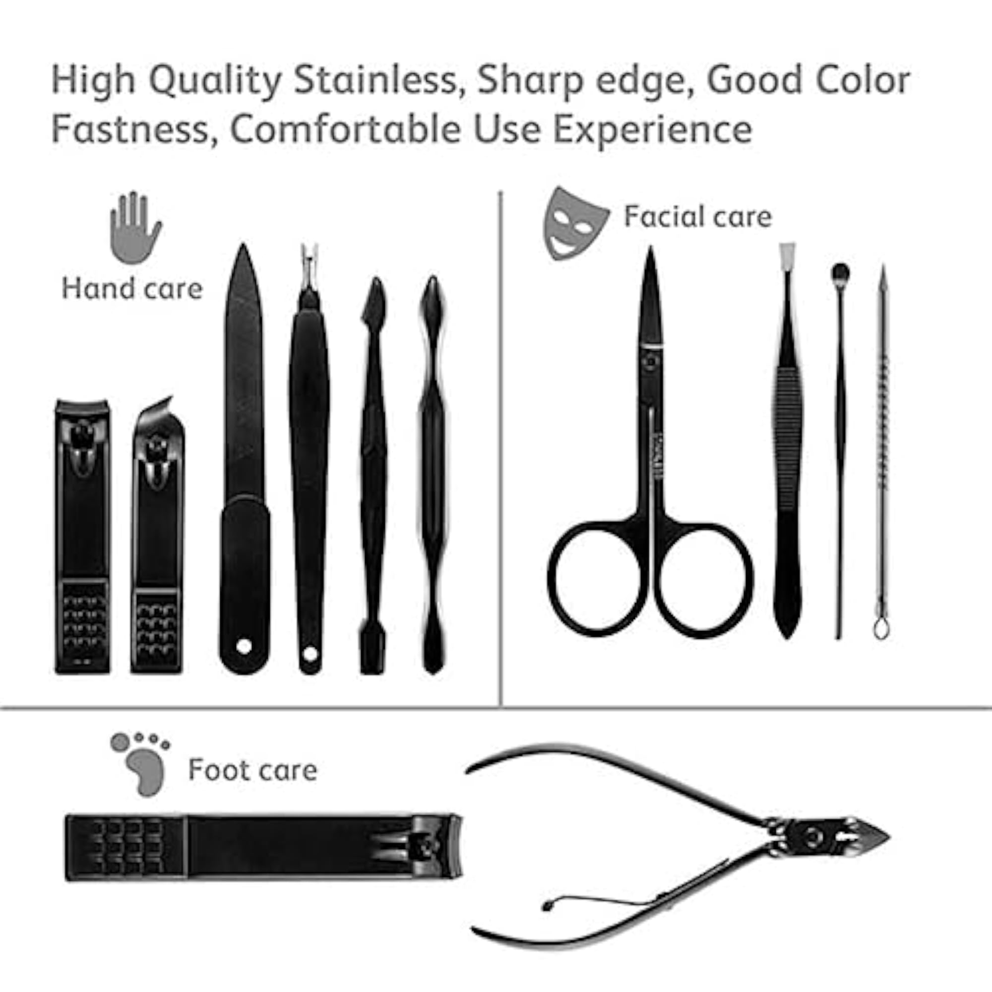 12 in 1 Stainless Steel Nail Clippers Grooming Kit