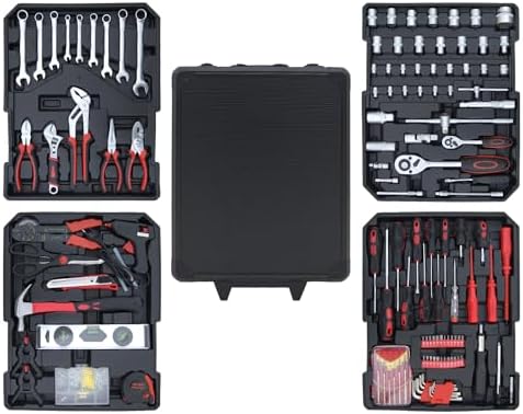 900PCS Complete Home Tool Set Versatile Rolling Tool Kit for Professional Repair and Maintenance - Heavy and Duty Portable Tool Box with Wheels