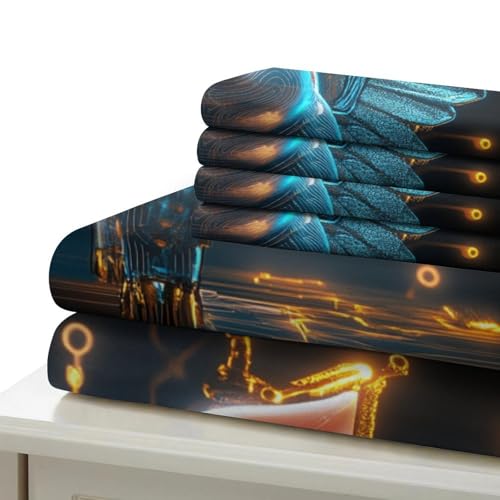 Parure de lit loup imprimé 3D microfibre supérieure King 220x240cm - 7