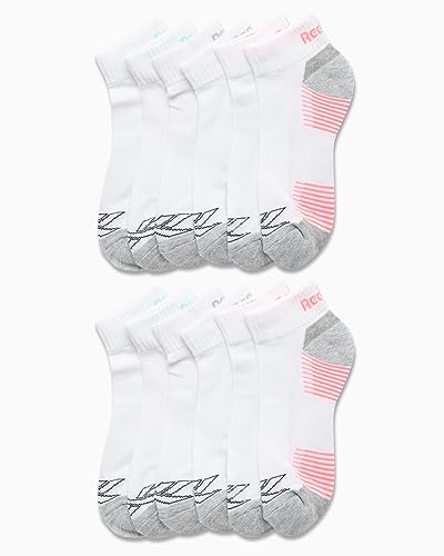 Image of Reebok Womens Quarter Socks 12 Pack Moisture Wicking Athletic Socks