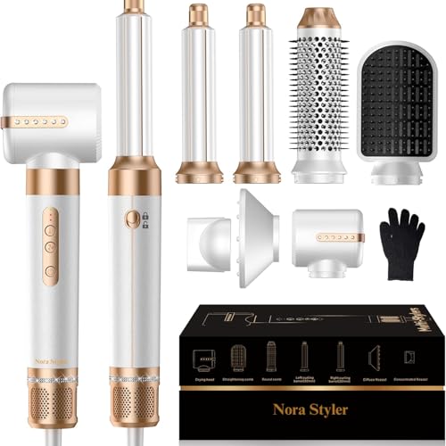Nora Styler Multi-Styler Pro 7-in-1 Ionic Hot Air Hair Styler for Curling Straightening Drying & Volumizing Professional Hair Styling Tool for All Hair Types