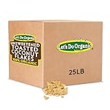 Let's Do Organic Toasted Unsweetened Coconut Flakes - Coconut Flakes Unsweetened Organic, Dried, Vegan - 25 Pounds