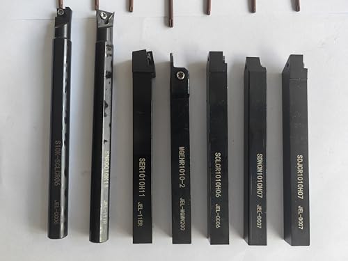 Lathe Turning Tool Set 10mm Shank 7pcs Lathe Turning Tools Boring Bar Holder Carbide Turning Tool Metal Lathe Tools Holder for Metal Turning Grooving Threading with 7Pcs Carbide Inserts 11 Lathe Turning Tool Set 10mm Shank 7pcs Lathe Turning Tools Boring Bar Holder Carbide Turning Tool Metal Lathe Tools Holder for Metal Turning Grooving Threading with 7Pcs Carbide Inserts - Image 11