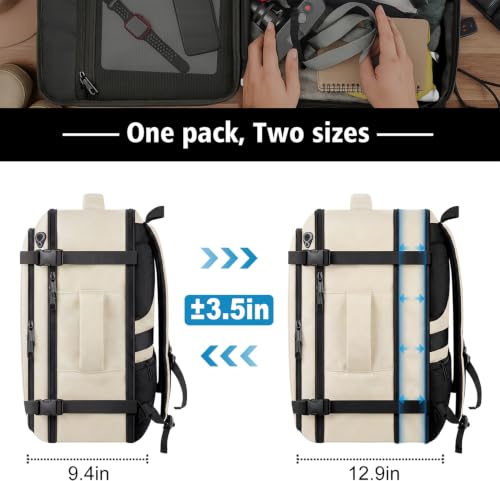 Image of Roomy Flight-Approved Carry On Backpack Expandable for 1-7 DAYS Trips