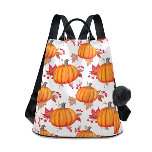 Sac à dos antivol aquarelle citrouilles blanches mode femme sac de voyage multi poches 17L
