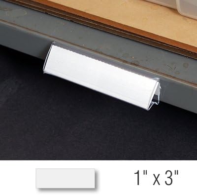 SmartSign Label Holders for Shelving Identification | 1" x 3" with Self Adhesive Backing, Pack of 10