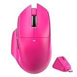 ATTACK SHARK Mouse para jogos V6 65g Superlight sem fio com base de carregamento magnético RGB, mouse BT/2,4 GHz sem fio/com fio 1K, sensor PixArt PAW3311, 25K DPI, mouse gamer de escritório para PC