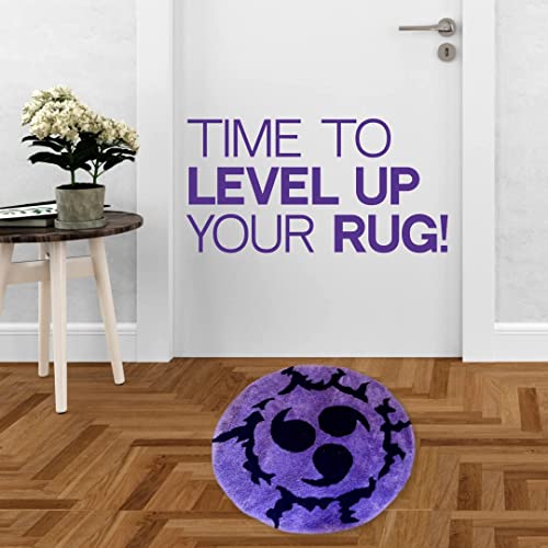Anime Carpet Purple Modern Fluffy Rug - Non Slip Ultra Soft Tufted Room Decor Polyester Nursery Rugs For Bedroom, Decorative Indoor And Outdoor Living, 80X80Cm #TOP1