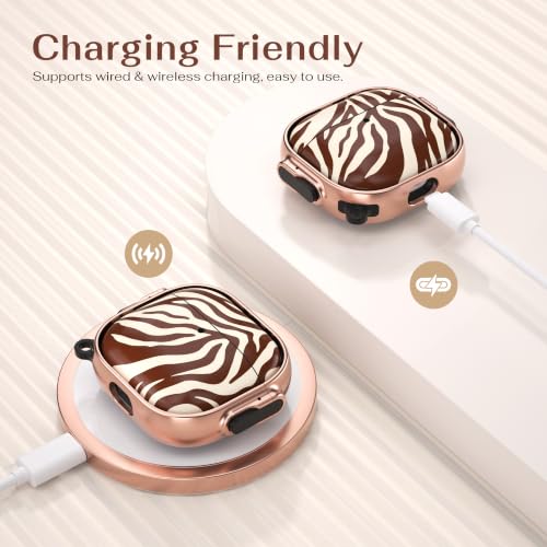 Image of for AirPods 4 Case with Safety Lock, Magsafe Compatible,Brown Zebra Stripes
