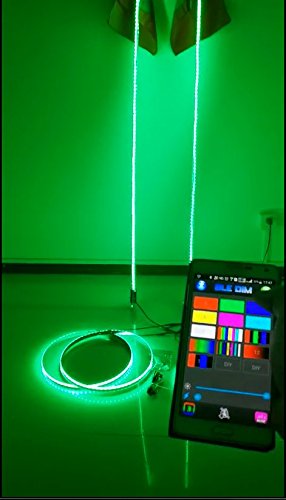 2 PCS of 4FT Brightest RGB Whips +1 Set (4 Ring) of Brightest RGB Wheel Ring Rim Lights 15.5