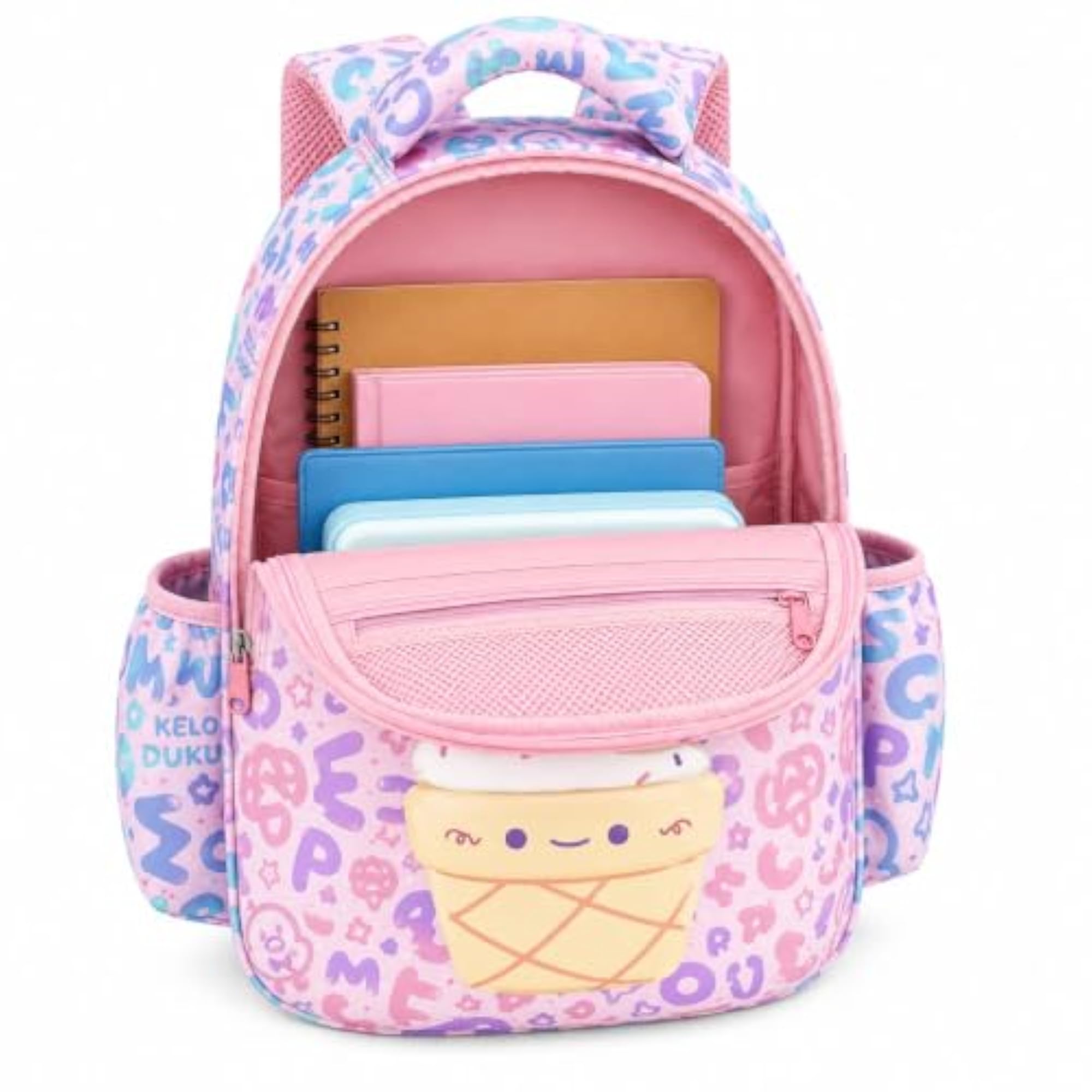 Cute Cartoon Ice Cream Print Kids Backpack, Lightweight