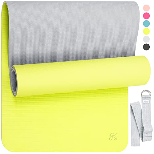 Greater Goods Professional Yoga Mat - Exercise Mat For Fitness, Balance, And Stability | An Extra Large, Extra Thick, Non Slip Mat | Free Carrying Strap Included | Designed In St. Louis (Avocado Green) #TOP20