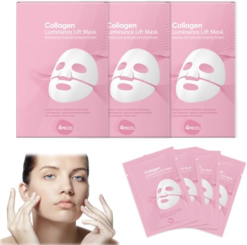 Quasi Bio Collagen Mask 12 PCS Collagen Mask Overnight Overnight Face Masks Deep Hydration Lighten Fine Lines Facial Skin Care Moisturizing Improve Elasticity
