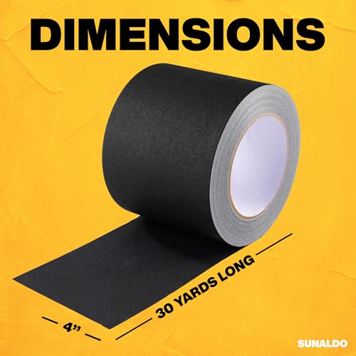 Image of Gaffers Tape Heavy Duty, Easy to Rip, Residue-Free Professional Grade Floor Tape for Electrical Cords, Matte Finish Non Reflective, Weather Resistant (1, Black, 4 inch x 30 Yards)