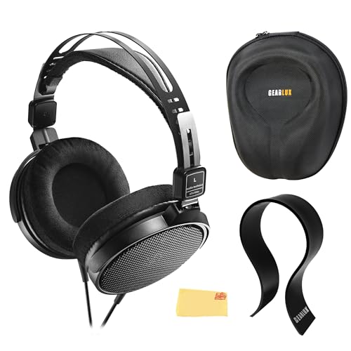 Audio-Technica ATH-R30x プロフェッショナルオープンバックリファレンスヘッドホン - ケース、スタンド、Austin Bazaarポリッシュクロス付きブラックバンドル