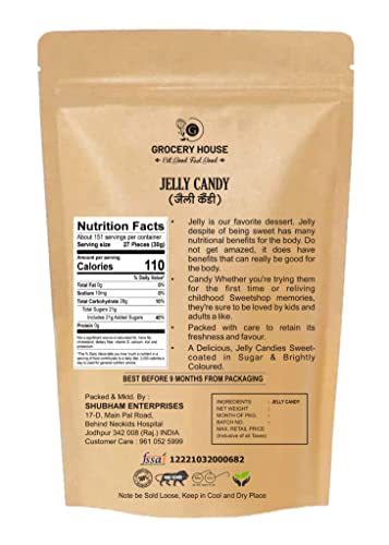 Grocery House Jelly Candy Chocolate Fruits Flavour Mix Flavours (900 Grams)